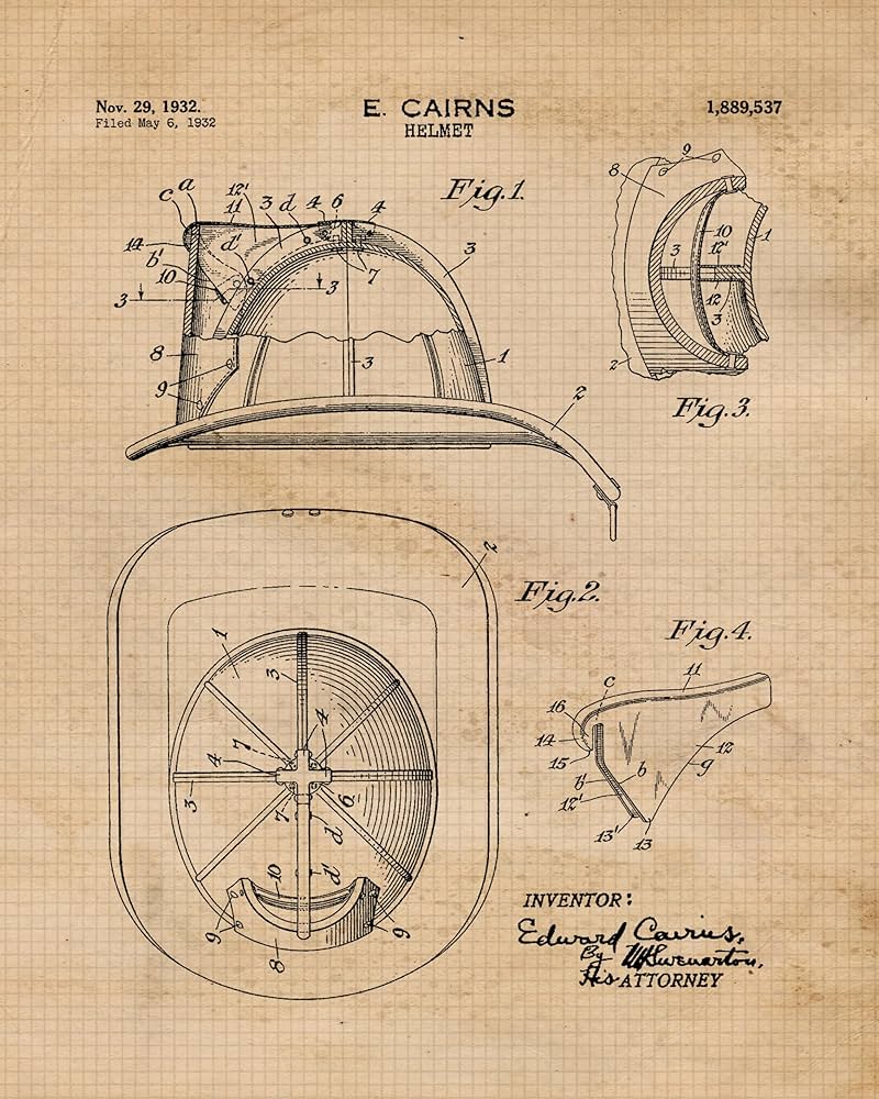 Amazon.com: Vintage Fireman Tools Patent Prints, 6 (8x10